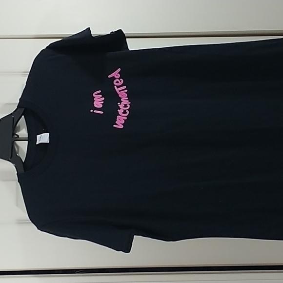 Gildan "I AM VACCINATED" Black Cotton Tee Shirt 2XL - Picture 3 of 7